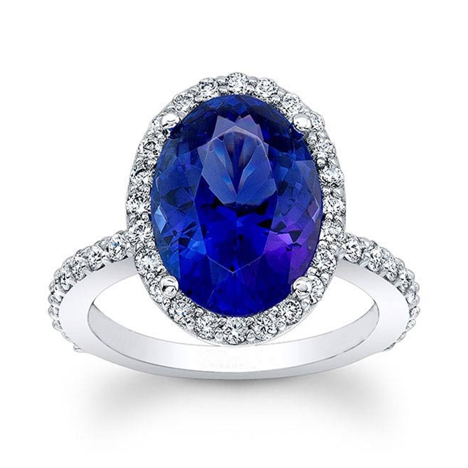 4.50 Ct Natural Sapphire Diamond Engagement Proposal Ring 14K Solid White Gold