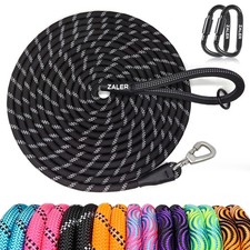 ZALER Long Dog Leash, 50 feet Dog Training Lead, 20FT, Black 
