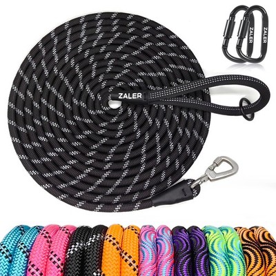 ZALER Long Dog Leash, 50 feet  Dog Training Lead,(20FT, Black)