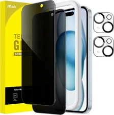 JETech Privacy Screen Protector for iPhone 15 15 Plus-6.7 Inch, Black 