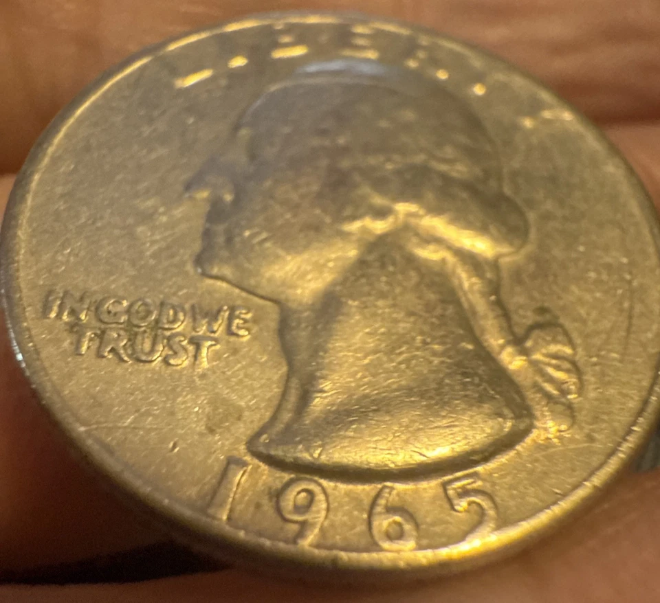 1965 Washington Quarter No Mint Mark Rim Letters Filled A Errors - Image 3 of 4