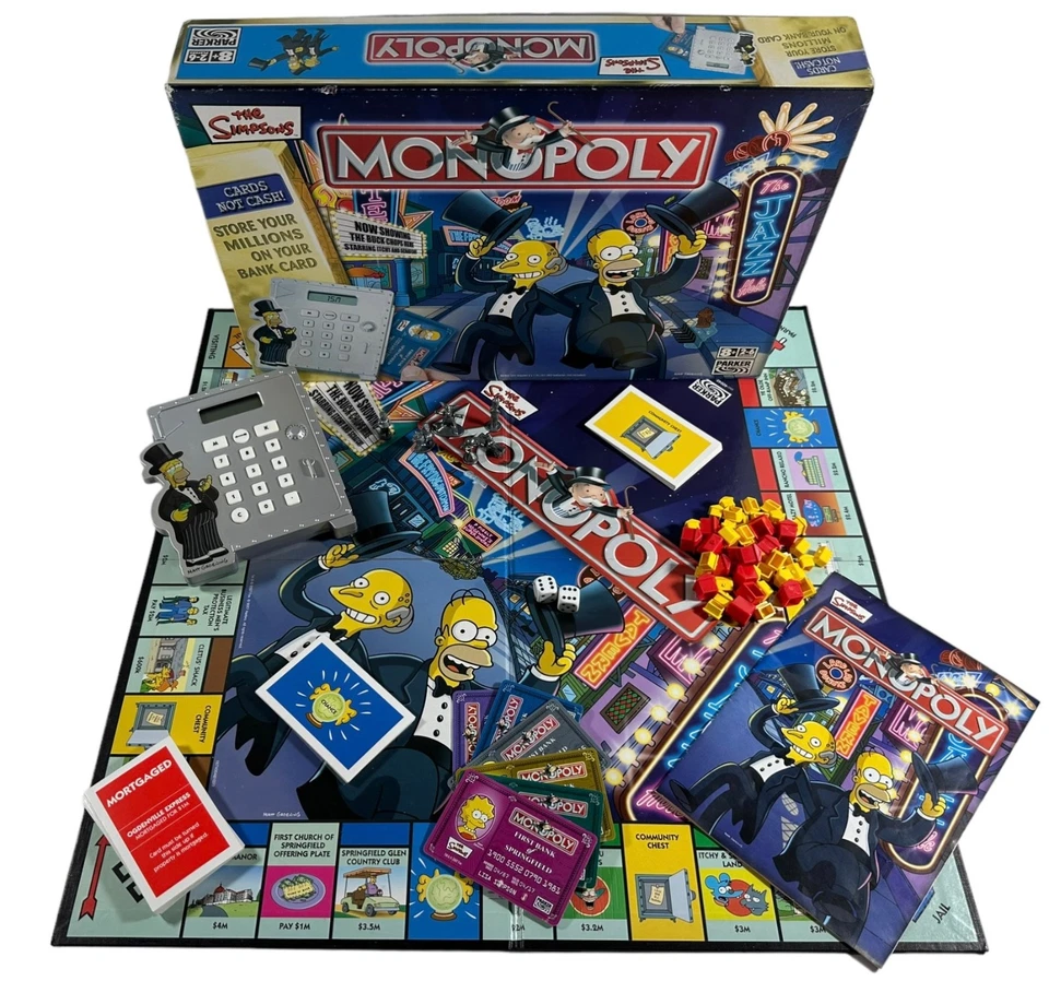The Simpsons Monopoly Board Game by PARKER 2007 - Cards NOT Cash ! - Complete - Image 3 of 4