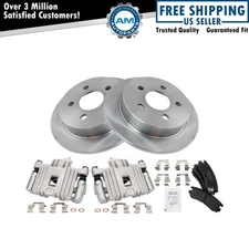 Rear Brake Calipers Ceramic Pads & Rotors Fits 99-04 Alero 99-05 Grand Am
