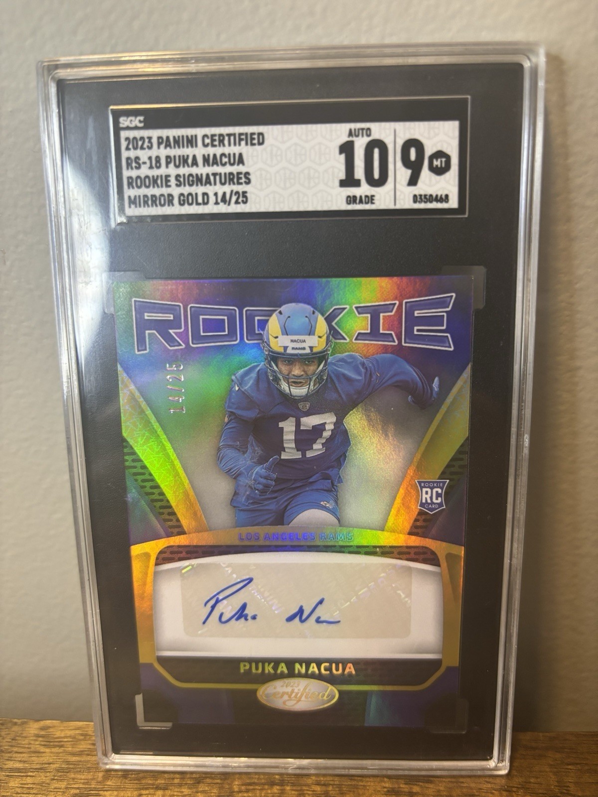 Puka Nacua Panini Certified Rookie Signatures #RS18 Mirror Gold