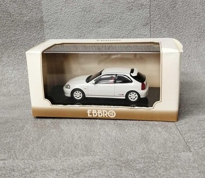EBBRO 1/43 Honda Civic Type R EK9 White Model Car, Early Version, Used