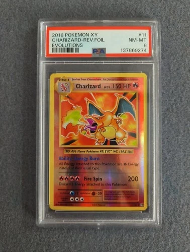 2016 Pokemon XY Charizard REV-FOIL Evolutions PSA 8