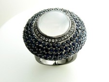 Le Vian 925 Sterling Silver Cocktail Ring Jewelry for Her Quartz Sapphire Size 7