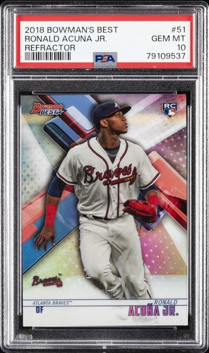 2018 BOWMAN'S BEST REFRACTOR #51 RONALD ACUNA JR. ROOKIE RC PSA 10