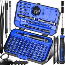Precision Screwdriver Set with 103 Multi Bits, MINGFIX 115 in 1 Small Blue 