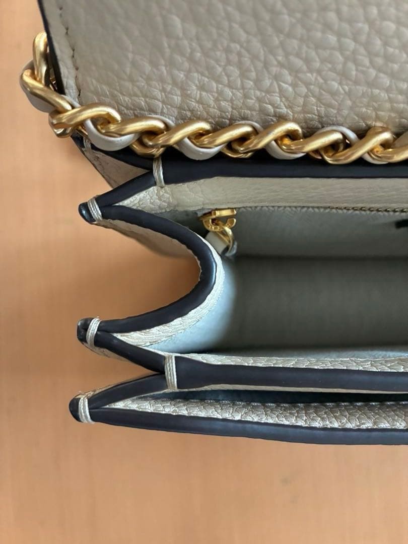 Tory Burch 2-Way Chain Shoulder Handbag Leather Ivory Women's From Japan thumbnail 8