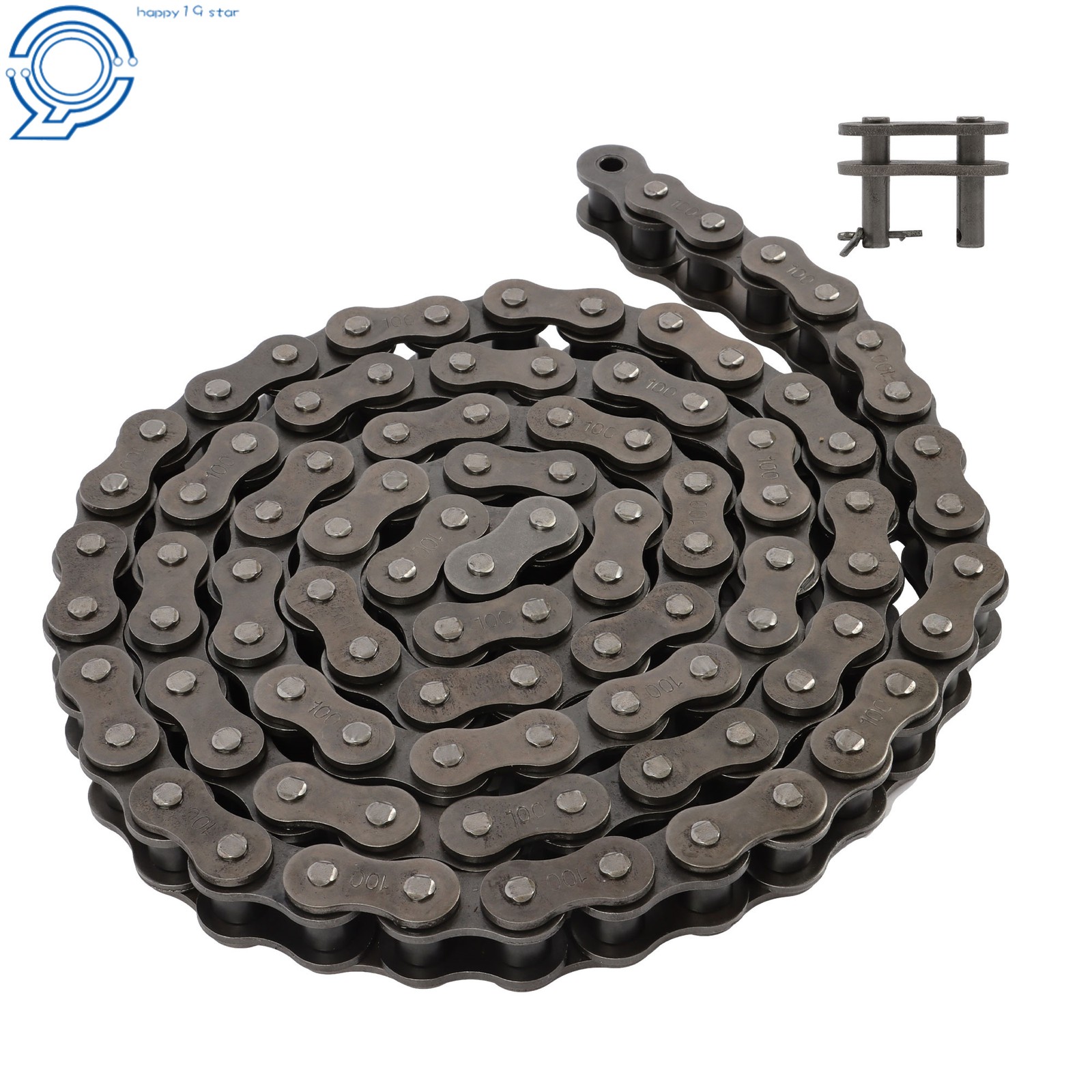 #100 Heavy Duty Roller Chain x 10 feet + 1 Connecting Links