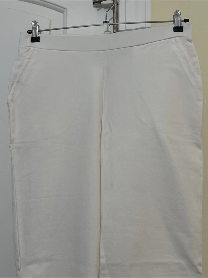 Леггинсы Susan Graver Weekend Premium эластичные без застежек капри белые M A302646 - Изображение 3 из 4