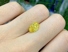      Natural Diamond 1.Ct Oval Cut Yellow Color Certified D Grade VVS1    