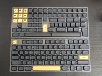 142-Key XDA Profile PBT Dye-Sub Keycap Set Gentleman Black Mechanical Keyboard