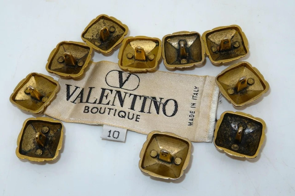 Authentic VALENTINO Boutique, Italy, Designer Gold Buttons, 3/4", Set of 10 - Image 2 of 4