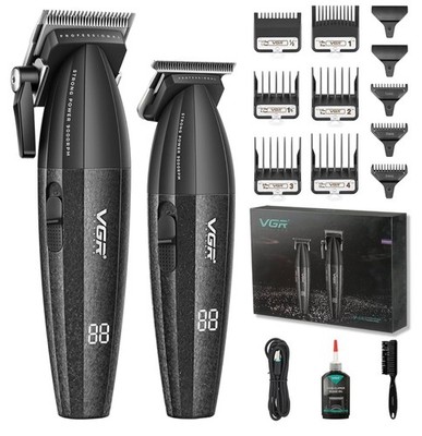 VGR V640 Professional Hair Clipper Trimmer Set 9000RPM DLC Blade Cordless Barber
