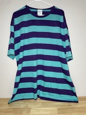 VTG 90s Cheetah Mervyns Striped T Shirt Men’s XXL Purple Teal Turquoise USA Made
