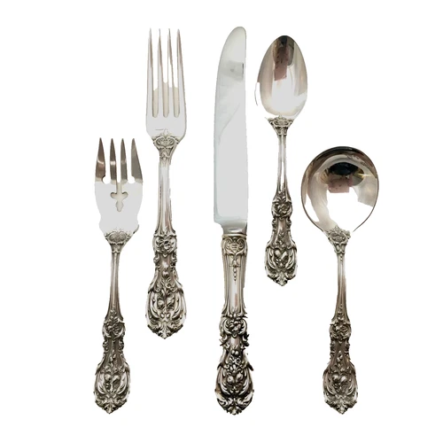 Reed & Barton Sterling Flatware Set, Francis 1  5 Pieces, NO MONOGRAM, OLD MARK