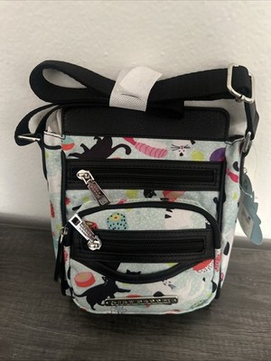Lily Bloom Jaimie Crossbody Bag Cat Sushi Print Small Purse NWT