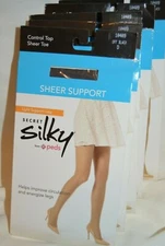 Secret Silky Control Top Sheer TOE Pantyhose 40 Denier Light Support (OH)