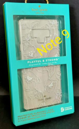kate spade new york Hard Case for Samsung Galaxy Note 9 Dreamy Floral white Gems - Picture 1 of 3