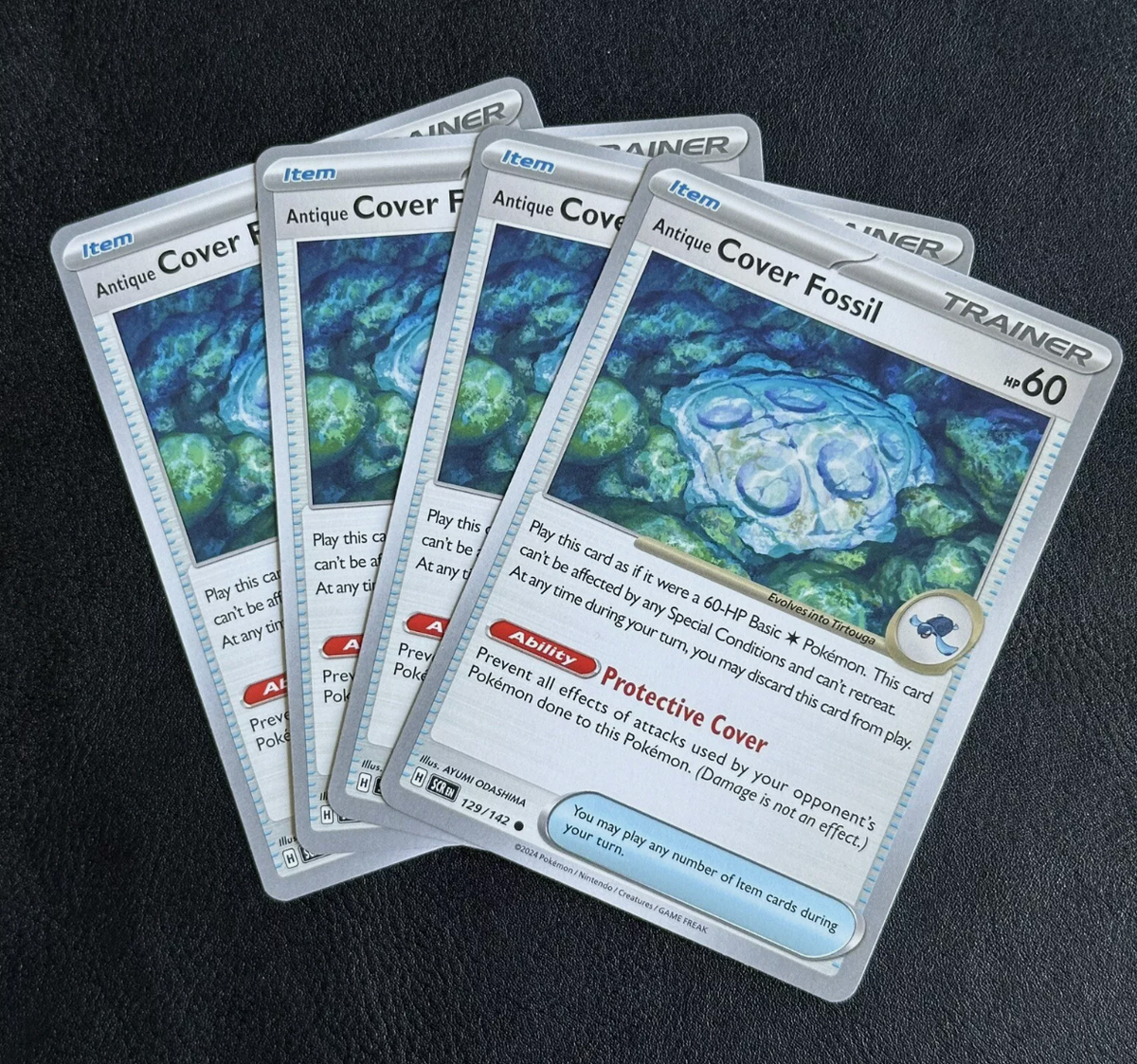 Pokemon - 4X Antique Cover Fossil - 129/142 - Play Set