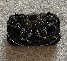Image of Accessorize Gold And Black Beaded Clutch Bag Brand New RRP £50