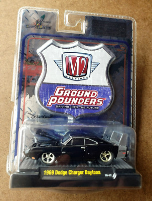 M2 Machines 1969 DODGE CHARGER DAYTONA Black Ground Pounders Release 3  RR  1:64