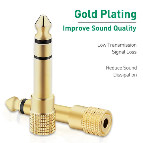 Headphone Adapter Small to Big 3.5mm to 6.35mm 1/4 Inch Jack Audio Adaptor UK - Picture 7 of 8