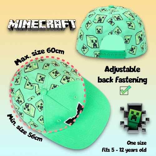 Minecraft personalisierte Baseballkappe für Jungen verstellbare Mütze 100 % UV-Schutz - Bild 4 von 34