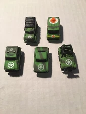 micro machines galoob mini army jeep truck and car lot of 5 