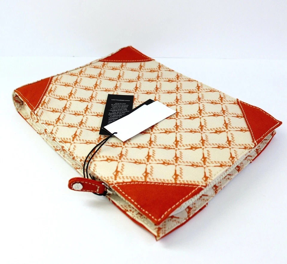 Funda para Tableta Izak Zenou Lona Recubierta Cremallera Crema/Naranja Foto 3 de 4