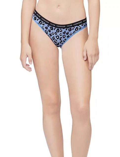 Nuevo con etiquetas Bikini Calvin Klein QD3792 cK One" tiro bajo nailon blanco/negro estampado animal L Foto 4 de 4