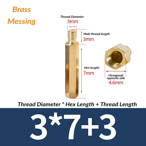 M2 M2.5 M3 M4M5 Male to Female Standoff PCB Threaded Spacers Hex Hexagonal Brass - Picture 66 of 147