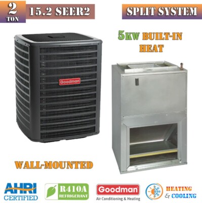 Goodman 2 Ton Air Conditioner Split System 15.2 SEER2 Wall-Mount Air Handler