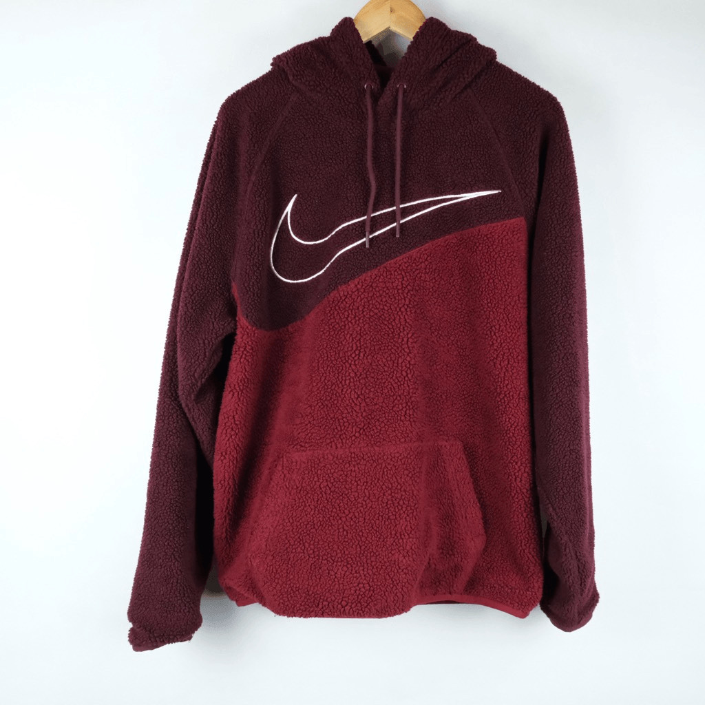 sherpa pullover hoodie nike sportswear swoosh