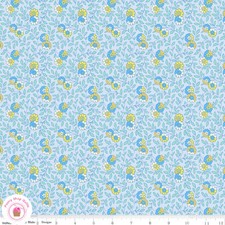 Riley Blake FLOWER ARTISTS HOME 4776009A Blue Teal Floral LIBERTY Quilt Fabric