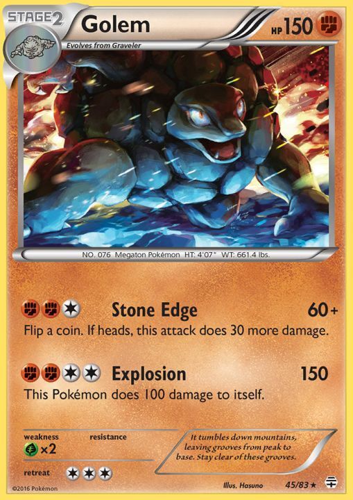 Pokemon - Golem - 45/83 - Holo Rare - Generations - NM