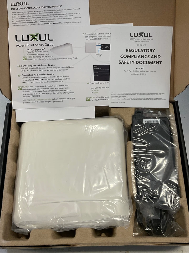 Luxul XAP-1610 Wave 2 AC3100 Dual-Band Gigabit Wireless Access Point NEW - Image 3 of 3