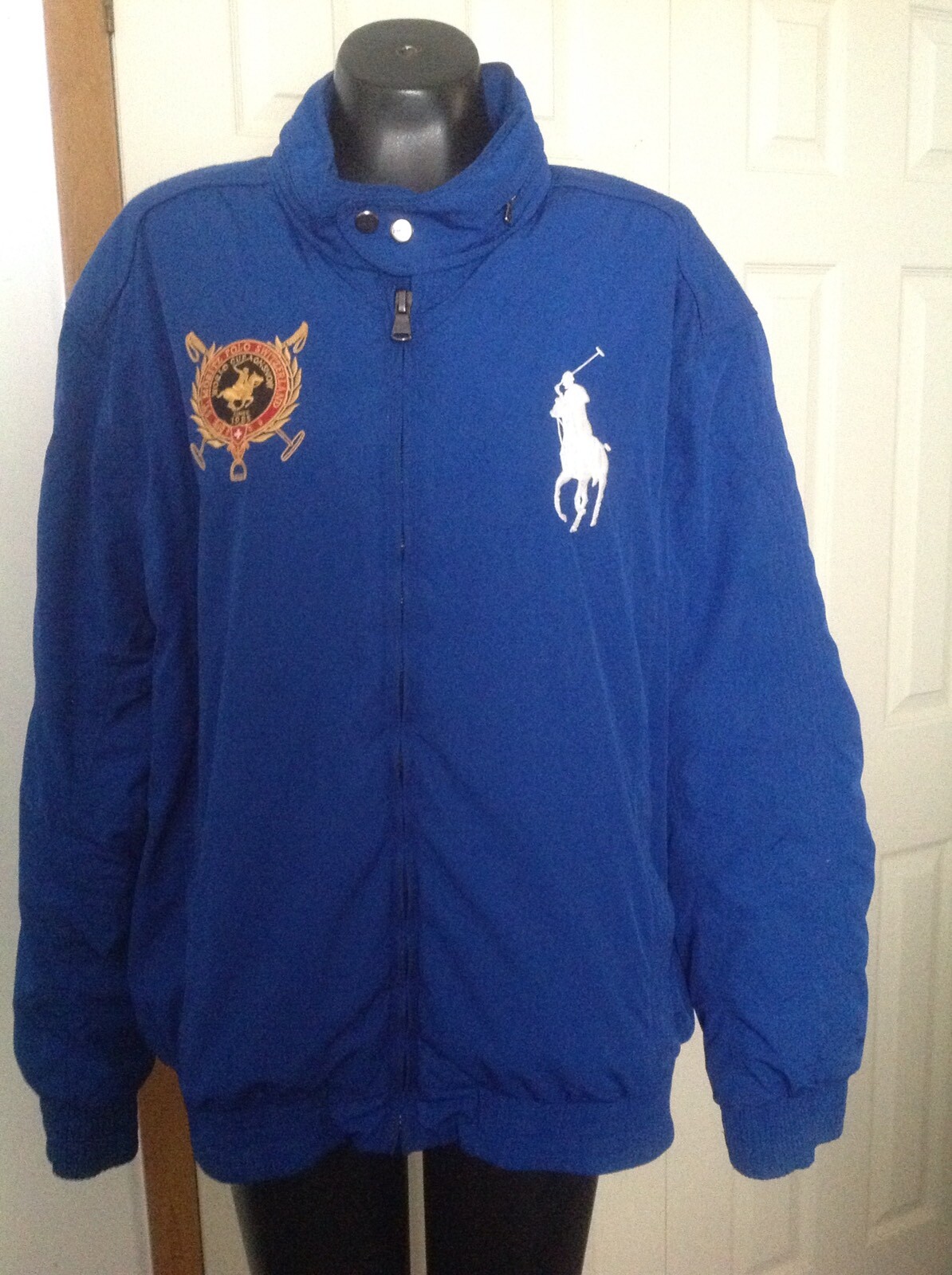 POLO di RALPH LAUREN ST. MORITZ GIACCA SVIZZERA XXL BLU REALE PONY GRANDE