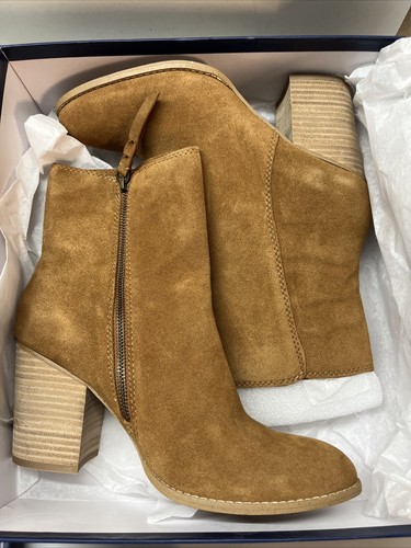 SPLENDID Womens Brown Comfort Kimberly Round Toe Block Heel Leather Booties 10 - 第 2/11 張圖片