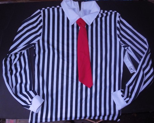 Mens Wolff Fording Dance Costume Striped shirt Black white Medium w/TIE zipper - Picture 3 of 5