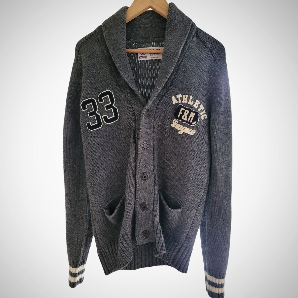 Medium | Franklin & Marshall Varsity Cardigan | Made in Italy | 50 