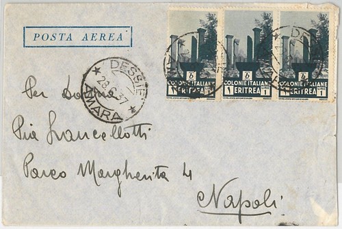 53424 - ITALY COLONIES: ERITREA - Postal History: AIRMAIL ENVELOPE by DESSIE - Picture 1 of 1