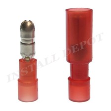 100 RED 22-18 GAUGE NYLON BULLET CONNECTORS WIRE TERMINALS MALE FEMALE .157"