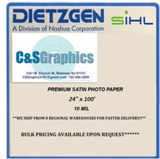 InkJet Satin Photo Paper Roll 24"x100' 10 mil 3" CORE W/ 2" CORE ADAPTER