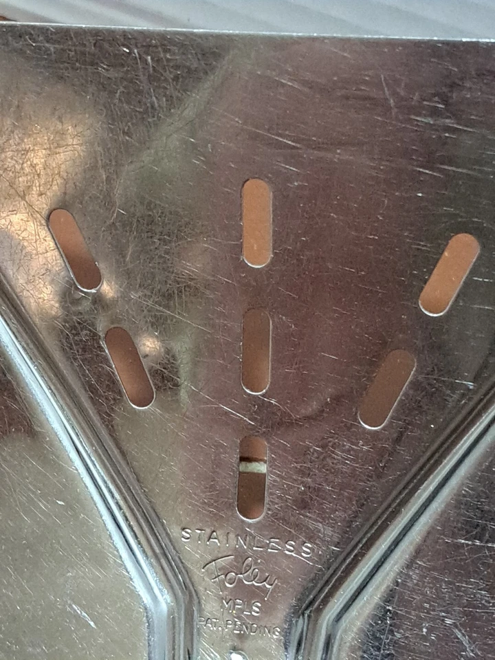 Foley Stainless Steel Wide Slotted Turner Flipper Curved Spatula USA Vintage  - Image 3 of 4