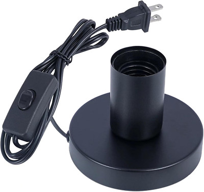 Industrial Table Lamp Metal Base E26 E27 Socket Vintage Desk Light Black