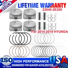 4X 0.5mm Piston & Rings Kit For 2014 2015 2016 2017-2019 HYUNDAI ELANTRA GT 2.0L