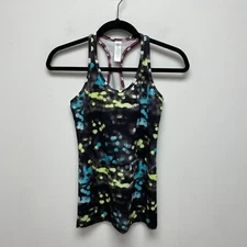Ivivva Girls Lululemon Black Blue Spotted Racerback Keep Your Cool Tank Top 14